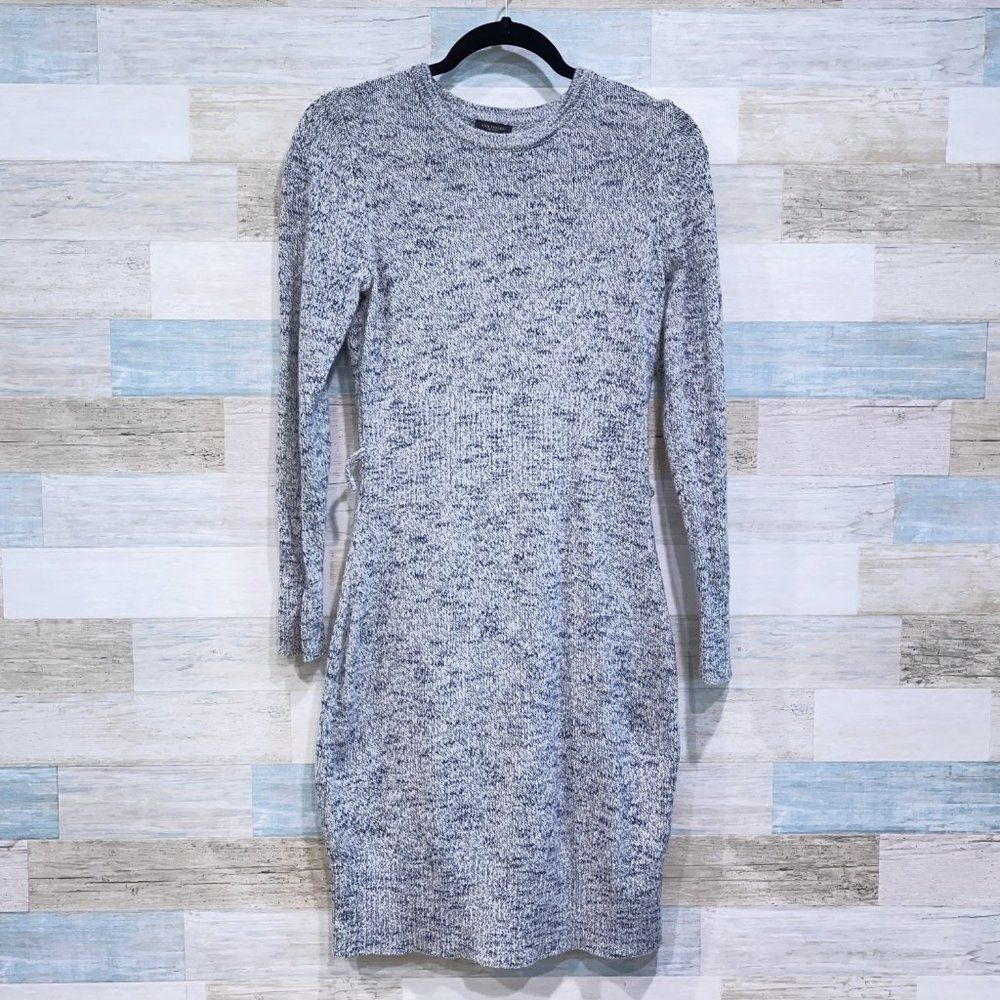 ANN TAYLOR Melange Knit Sweater Dress Blue Womens Small